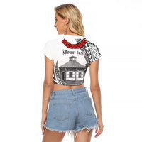 Samoa Mau Movement House Personalised Raglan Cropped T Shirt Fa'a Samoa The Samoan Way