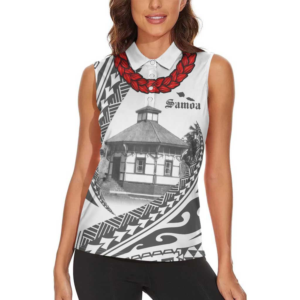 Samoa Mau Movement House Personalised Women Sleeveless Polo Shirt Fa'a Samoa The Samoan Way
