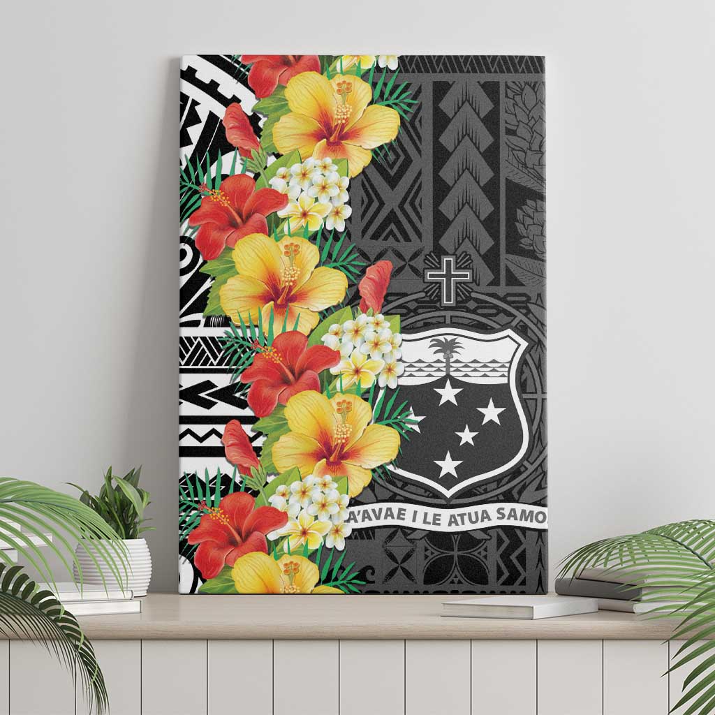 Samoa Tribal Hibiscus Flowers Canvas Wall Art LT9 - Polynesian Pride