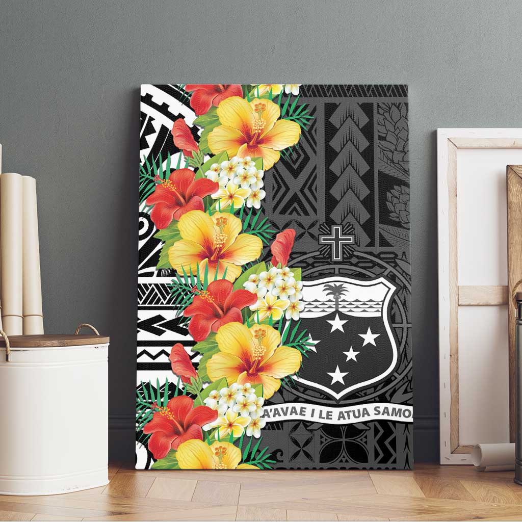 Samoa Tribal Hibiscus Flowers Canvas Wall Art LT9 - Polynesian Pride