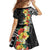 Samoa Tribal Hibiscus Flowers Family Matching Off Shoulder Short Dress and Hawaiian Shirt