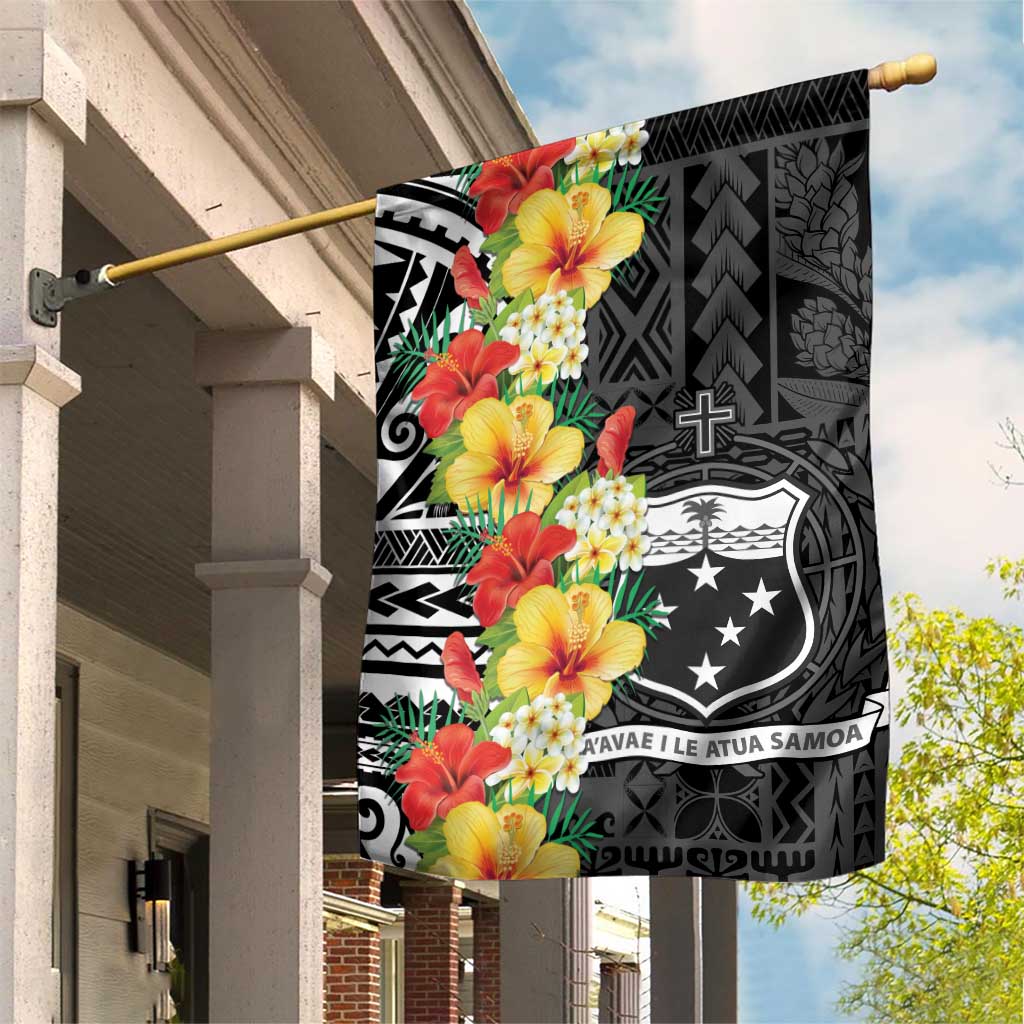 Samoa Tribal Hibiscus Flowers Garden Flag