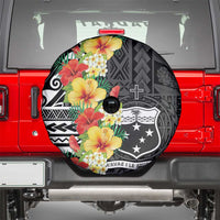 Samoa Tribal Hibiscus Flowers Spare Tire Cover