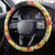 Samoa Tribal Hibiscus Flowers Steering Wheel Cover