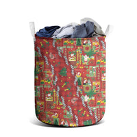 Mele Kalikimaka Pakalana Pikake Lei Laundry Basket Hawaiian Rodeo Paniolo Omaomao Palaka - Polynesian Pride