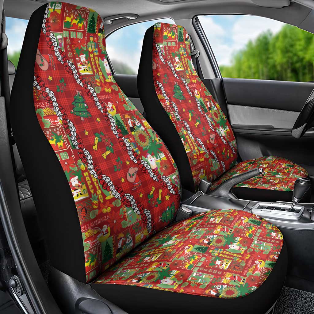 Mele Kalikimaka Pakalana Pikake Lei Car Seat Cover Hawaiian Rodeo Paniolo Omaomao Palaka - Polynesian Pride