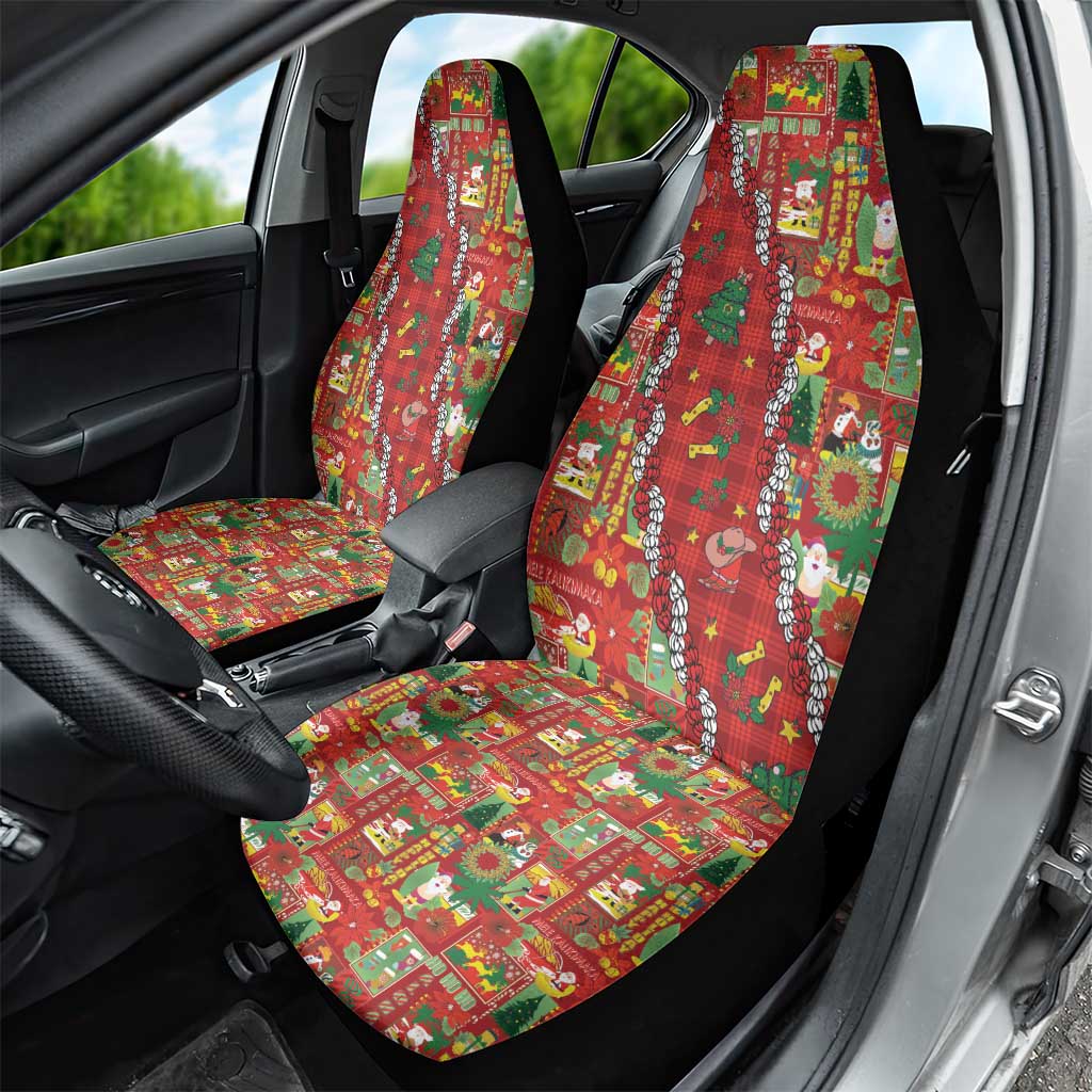 Mele Kalikimaka Pakalana Pikake Lei Car Seat Cover Hawaiian Rodeo Paniolo Omaomao Palaka - Polynesian Pride