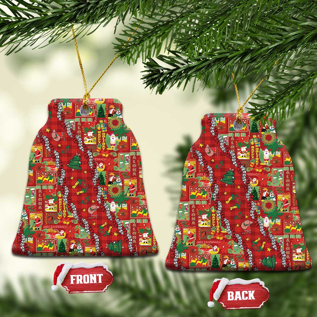 Mele Kalikimaka Pakalana Pikake Lei Ceramic Ornament Hawaiian Rodeo Paniolo Omaomao Palaka - Polynesian Pride