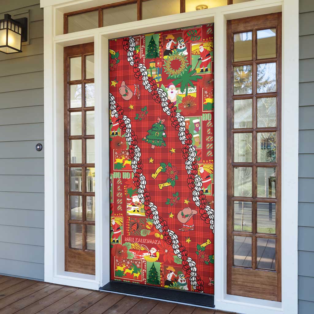 Mele Kalikimaka Pakalana Pikake Lei Door Cover Hawaiian Rodeo Paniolo Omaomao Palaka - Polynesian Pride