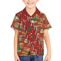 Mele Kalikimaka Pakalana Pikake Lei Family Matching Puletasi and Hawaiian Shirt Hawaiian Rodeo Paniolo Omaomao Palaka LT9 Son's Shirt Green - Polynesian Pride
