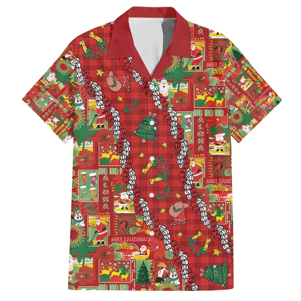 Mele Kalikimaka Pakalana Pikake Lei Family Matching Short Sleeve Bodycon Dress and Hawaiian Shirt Hawaiian Rodeo Paniolo Omaomao Palaka - Polynesian Pride