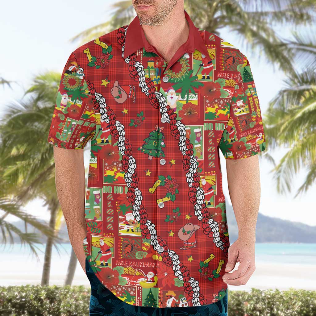Mele Kalikimaka Pakalana Pikake Lei Hawaiian Shirt Hawaiian Rodeo Paniolo Omaomao Palaka - Polynesian Pride