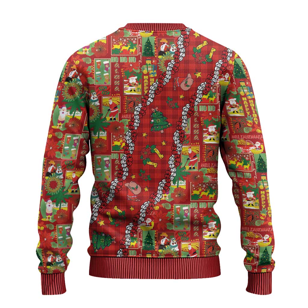 Mele Kalikimaka Pakalana Pikake Lei Ugly Christmas Sweater Hawaiian Rodeo Paniolo Omaomao Palaka - Polynesian Pride