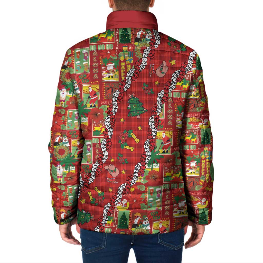Mele Kalikimaka Pakalana Pikake Lei Padded Jacket Hawaiian Rodeo Paniolo Omaomao Palaka - Polynesian Pride