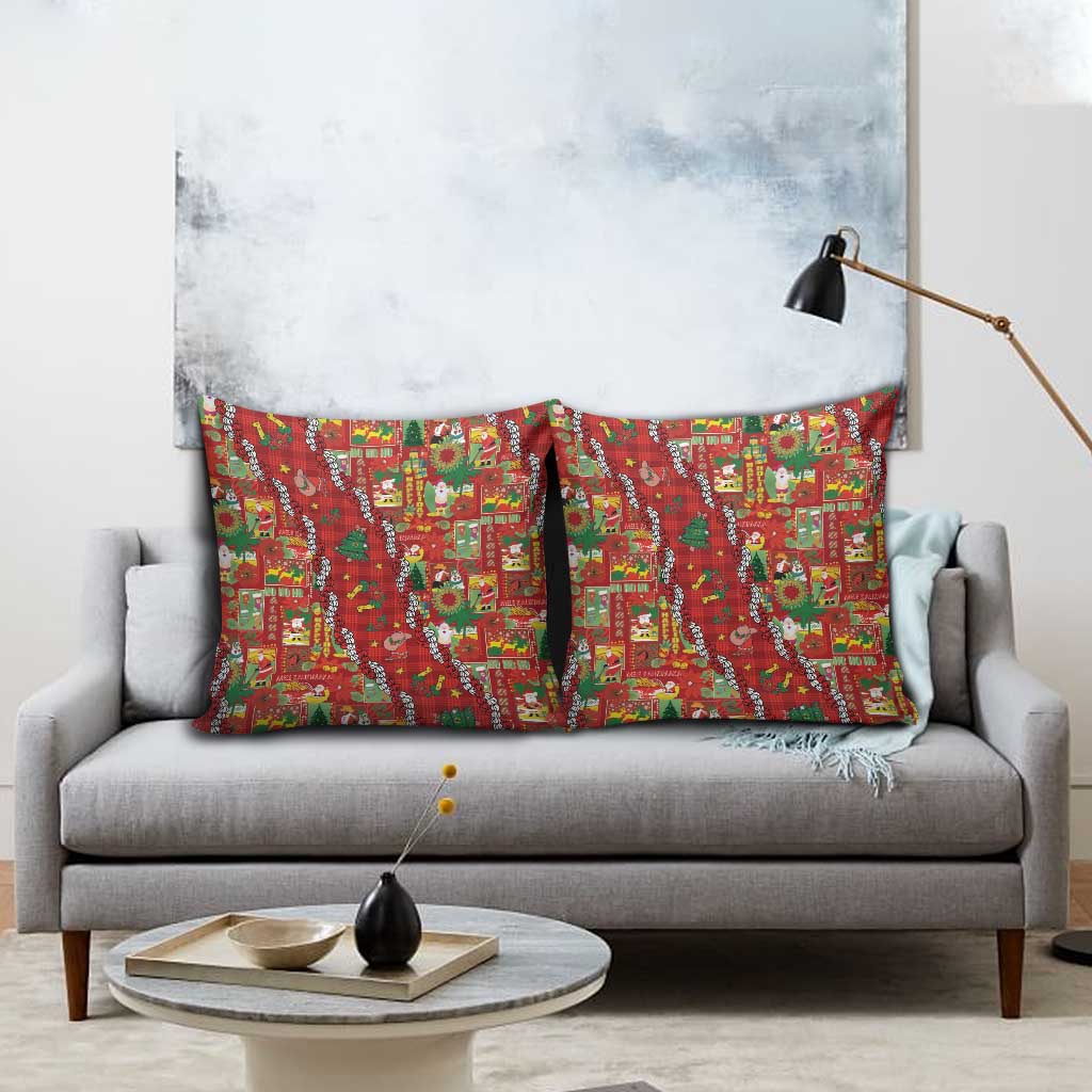 Mele Kalikimaka Pakalana Pikake Lei Pillow Cover Hawaiian Rodeo Paniolo Omaomao Palaka - Polynesian Pride