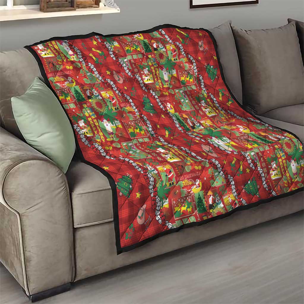 Mele Kalikimaka Pakalana Pikake Lei Quilt Hawaiian Rodeo Paniolo Omaomao Palaka - Polynesian Pride