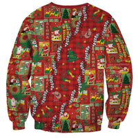 Mele Kalikimaka Pakalana Pikake Lei Sweatshirt Hawaiian Rodeo Paniolo Omaomao Palaka - Polynesian Pride