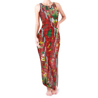 Mele Kalikimaka Pakalana Pikake Lei Tank Maxi Dress Hawaiian Rodeo Paniolo Omaomao Palaka - Polynesian Pride