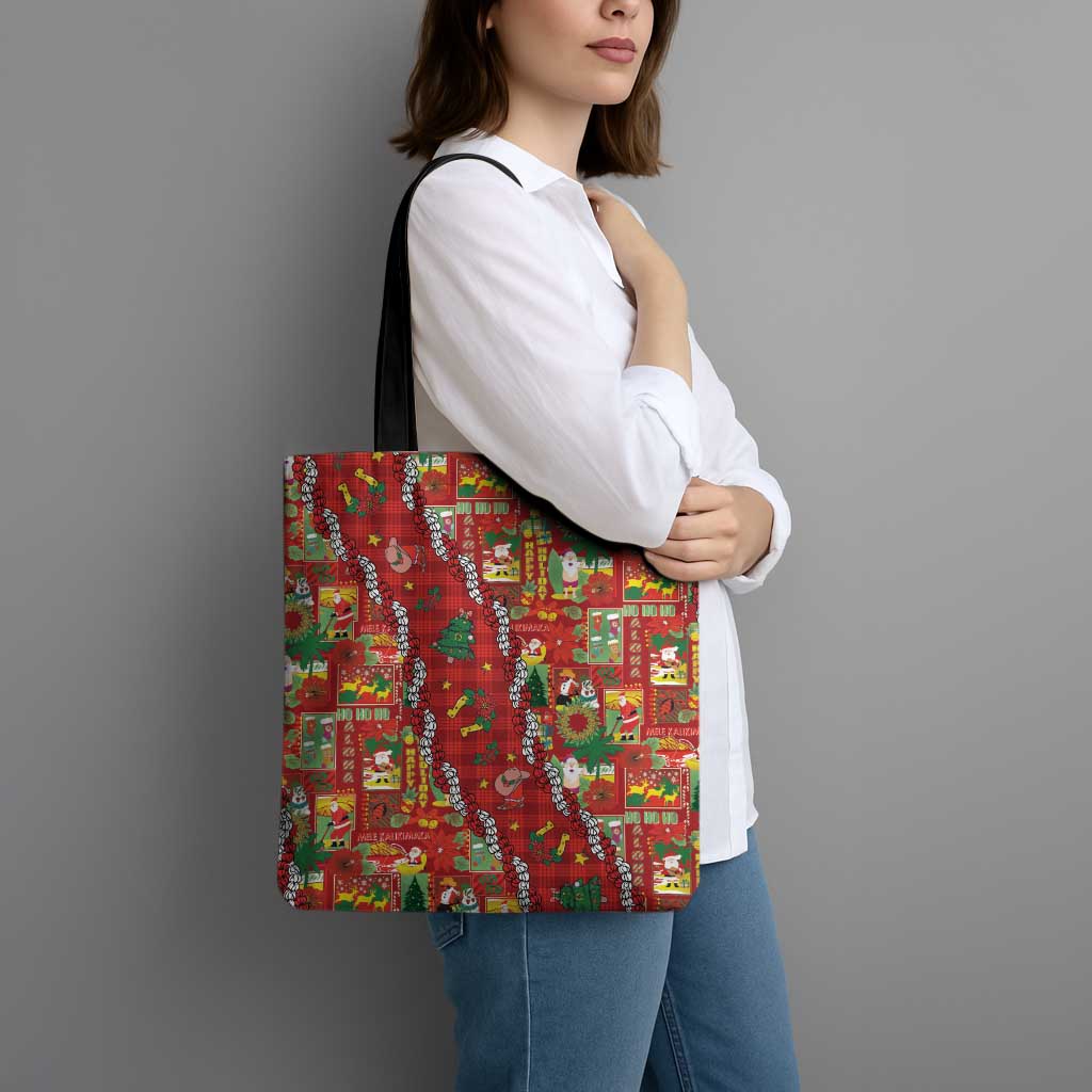 Mele Kalikimaka Pakalana Pikake Lei Tote Bag Hawaiian Rodeo Paniolo Omaomao Palaka - Polynesian Pride