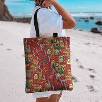 Mele Kalikimaka Pakalana Pikake Lei Tote Bag Hawaiian Rodeo Paniolo Omaomao Palaka - Polynesian Pride