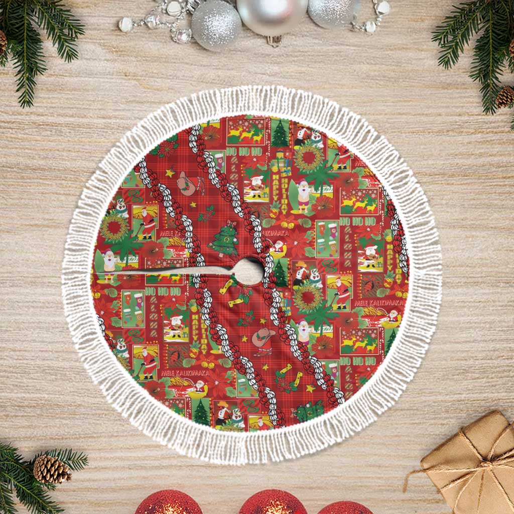 Mele Kalikimaka Pakalana Pikake Lei Tree Skirt Hawaiian Rodeo Paniolo Omaomao Palaka - Polynesian Pride