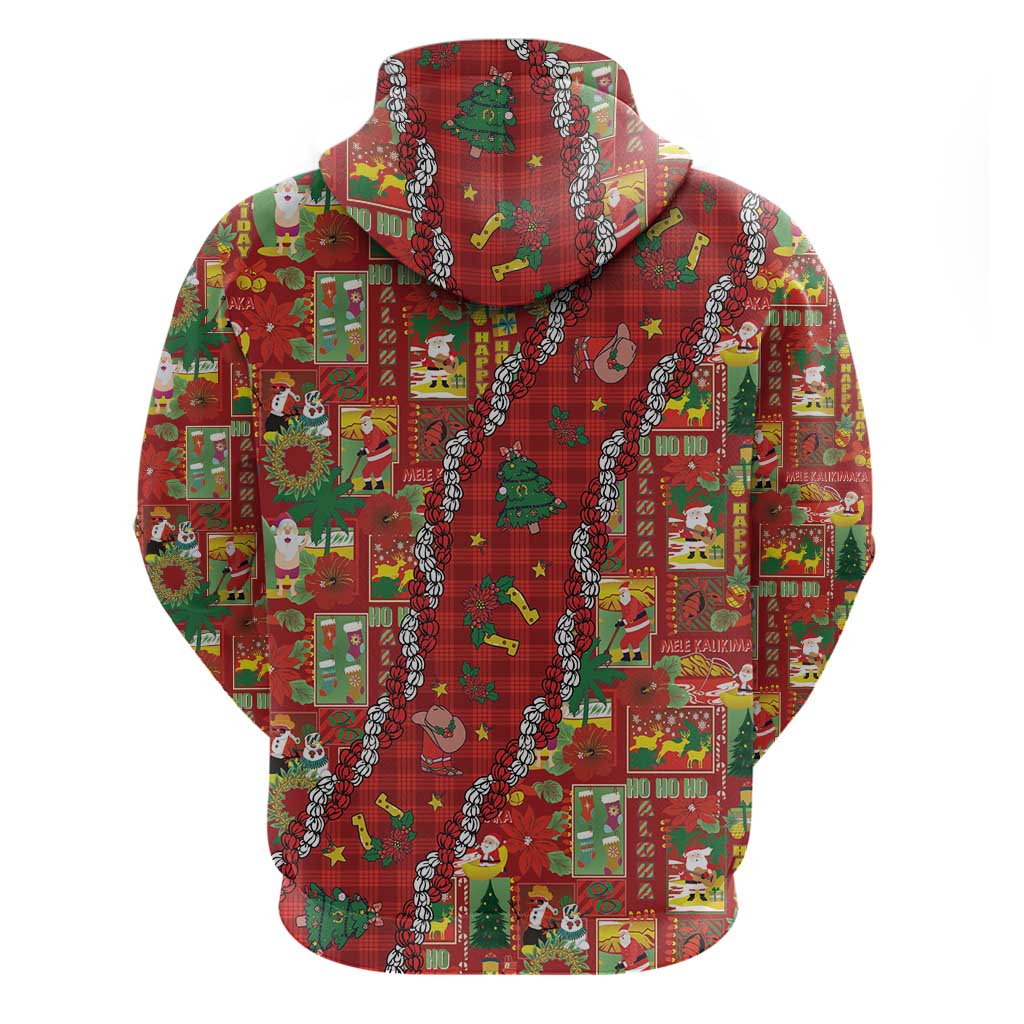 Mele Kalikimaka Pakalana Pikake Lei Zip Hoodie Hawaiian Rodeo Paniolo Omaomao Palaka - Polynesian Pride