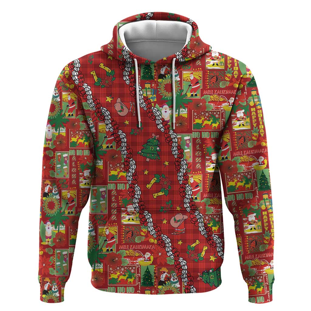 Mele Kalikimaka Pakalana Pikake Lei Zip Hoodie Hawaiian Rodeo Paniolo Omaomao Palaka - Polynesian Pride