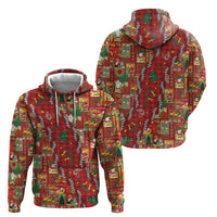 Mele Kalikimaka Pakalana Pikake Lei Zip Hoodie Hawaiian Rodeo Paniolo Omaomao Palaka - Polynesian Pride