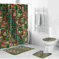 Mele Kalikimaka Pakalana Pikake Lei Bathroom Set Hawaiian Rodeo Paniolo Ulaula Palaka - Polynesian Pride