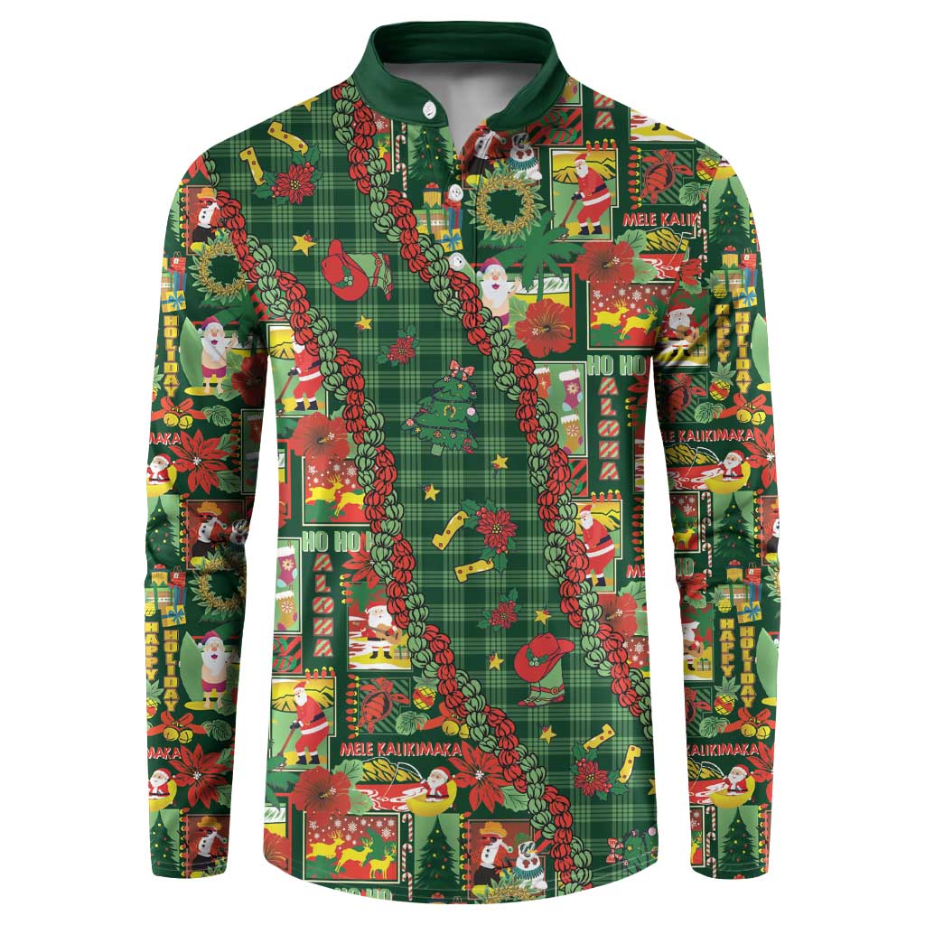 Mele Kalikimaka Pakalana Pikake Lei Button Sweatshirt Hawaiian Rodeo Paniolo Ulaula Palaka - Polynesian Pride