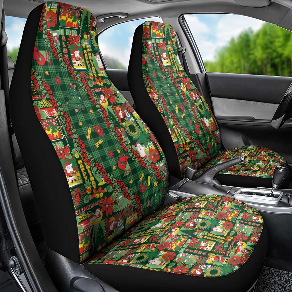 Mele Kalikimaka Pakalana Pikake Lei Car Seat Cover Hawaiian Rodeo Paniolo Ulaula Palaka - Polynesian Pride