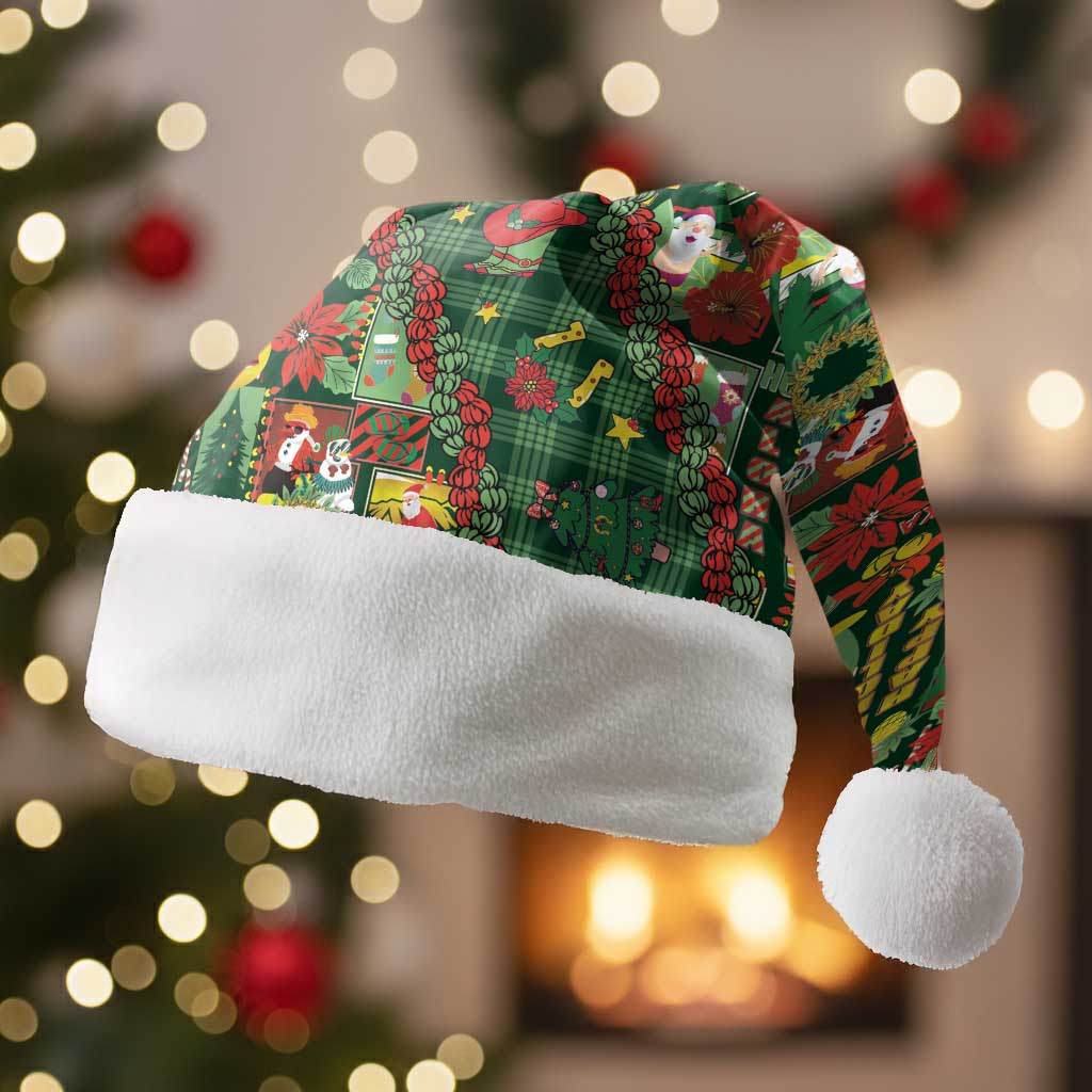 Mele Kalikimaka Pakalana Pikake Lei Christmas Santa Hat Hawaiian Rodeo Paniolo Ulaula Palaka - Polynesian Pride