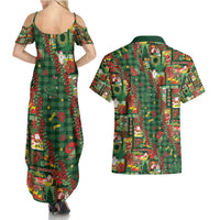 Mele Kalikimaka Pakalana Pikake Lei Couples Matching Summer Maxi Dress and Hawaiian Shirt Hawaiian Rodeo Paniolo Ulaula Palaka - Polynesian Pride
