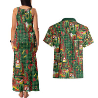 Mele Kalikimaka Pakalana Pikake Lei Couples Matching Tank Maxi Dress and Hawaiian Shirt Hawaiian Rodeo Paniolo Ulaula Palaka - Polynesian Pride