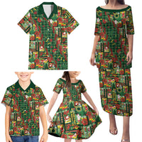 Mele Kalikimaka Pakalana Pikake Lei Family Matching Puletasi and Hawaiian Shirt Hawaiian Rodeo Paniolo Ulaula Palaka LT9 - Polynesian Pride