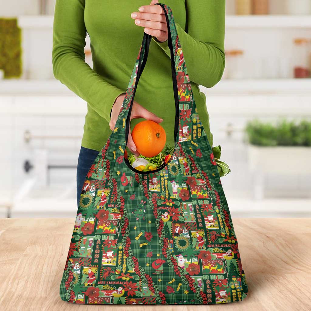 Mele Kalikimaka Pakalana Pikake Lei Grocery Bag Hawaiian Rodeo Paniolo Ulaula Palaka - Polynesian Pride