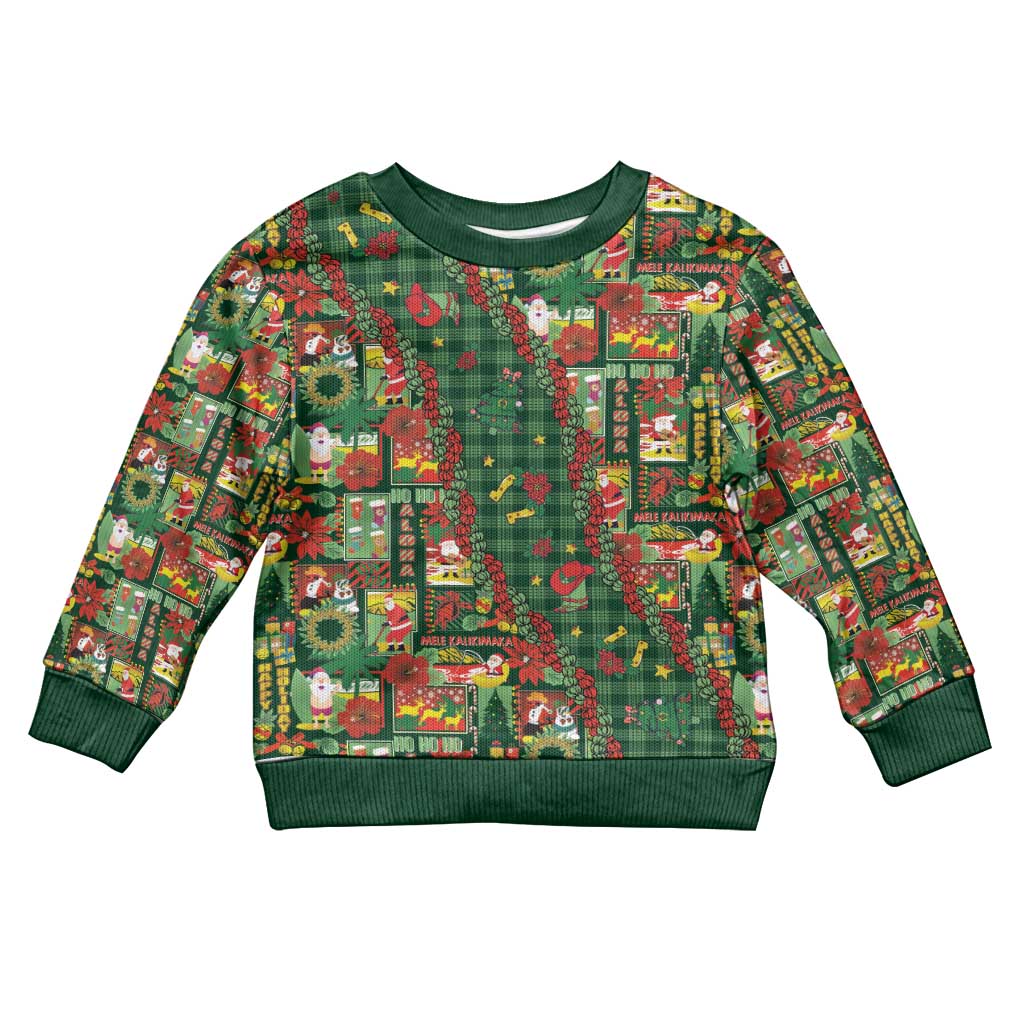 Mele Kalikimaka Pakalana Pikake Lei Kid Ugly Christmas Sweater Hawaiian Rodeo Paniolo Ulaula Palaka - Polynesian Pride