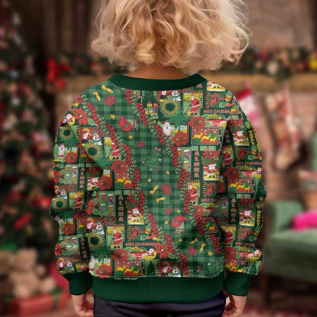 Mele Kalikimaka Pakalana Pikake Lei Kid Ugly Christmas Sweater Hawaiian Rodeo Paniolo Ulaula Palaka - Polynesian Pride