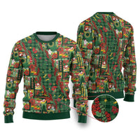 Mele Kalikimaka Pakalana Pikake Lei Ugly Christmas Sweater Hawaiian Rodeo Paniolo Ulaula Palaka - Polynesian Pride