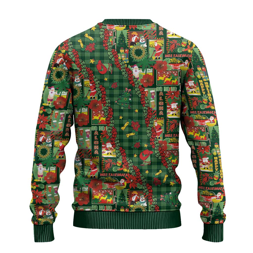 Mele Kalikimaka Pakalana Pikake Lei Ugly Christmas Sweater Hawaiian Rodeo Paniolo Ulaula Palaka - Polynesian Pride