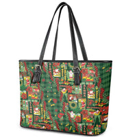 Mele Kalikimaka Pakalana Pikake Lei Leather Tote Bag Hawaiian Rodeo Paniolo Ulaula Palaka - Polynesian Pride