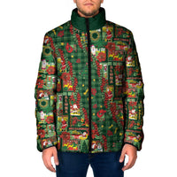 Mele Kalikimaka Pakalana Pikake Lei Padded Jacket Hawaiian Rodeo Paniolo Ulaula Palaka - Polynesian Pride