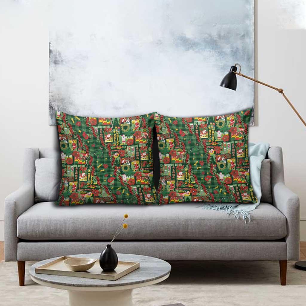 Mele Kalikimaka Pakalana Pikake Lei Pillow Cover Hawaiian Rodeo Paniolo Ulaula Palaka - Polynesian Pride