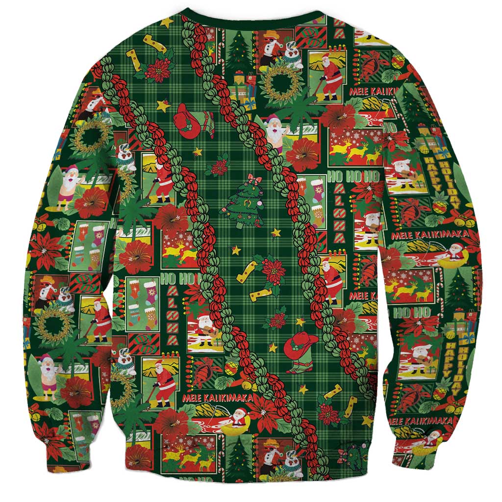 Mele Kalikimaka Pakalana Pikake Lei Sweatshirt Hawaiian Rodeo Paniolo Ulaula Palaka - Polynesian Pride