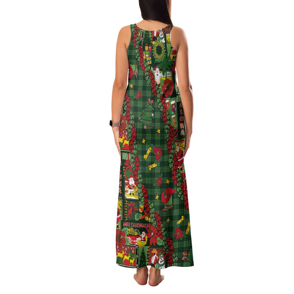 Mele Kalikimaka Pakalana Pikake Lei Tank Maxi Dress Hawaiian Rodeo Paniolo Ulaula Palaka - Polynesian Pride