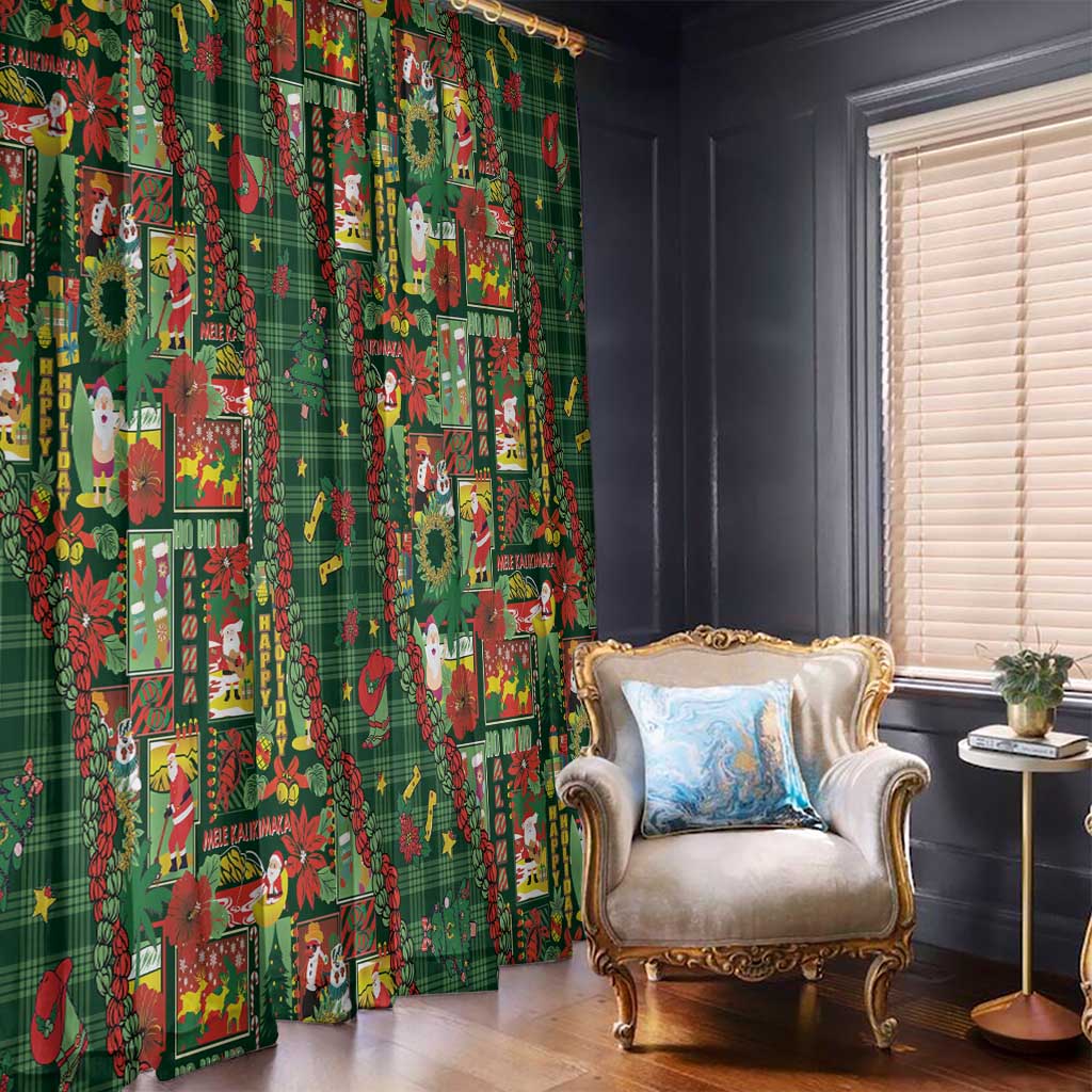 Mele Kalikimaka Pakalana Pikake Lei Window Curtain Hawaiian Rodeo Paniolo Ulaula Palaka - Polynesian Pride