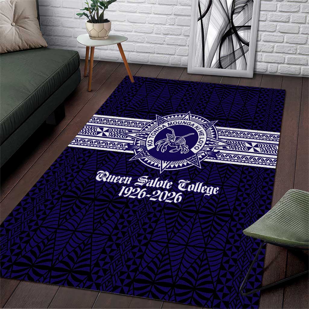 Tonga Queen Salote College 100 years Area Rug QSC 1926-2026 Tongan Pattern LT9 Blue - Polynesian Pride