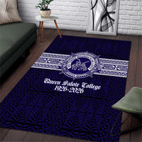 Tonga Queen Salote College 100 years Area Rug QSC 1926-2026 Tongan Pattern LT9 Blue - Polynesian Pride