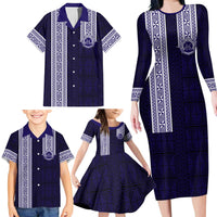 Tonga Queen Salote College 100 years Family Matching Long Sleeve Bodycon Dress and Hawaiian Shirt QSC 1926-2026 Tongan Pattern LT9 - Polynesian Pride