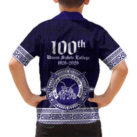 Tonga Queen Salote College 100 years Family Matching Tank Maxi Dress and Hawaiian Shirt QSC 1926-2026 Tongan Pattern LT9 - Polynesian Pride